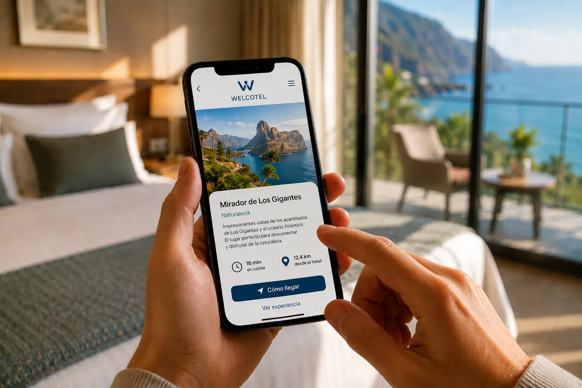 Ficha de un punto de interés con distancia al hotel